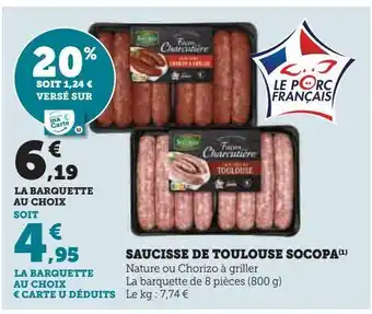 Saucisse de toulouse socopa
