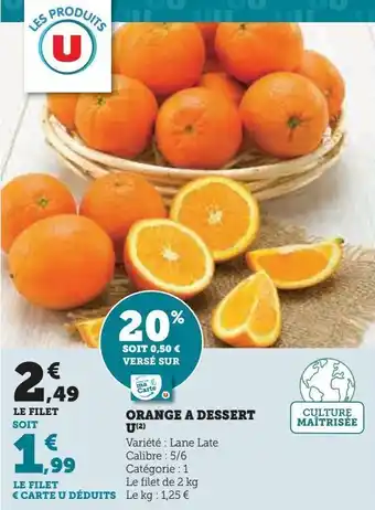 U Express Orange a dessert u offre