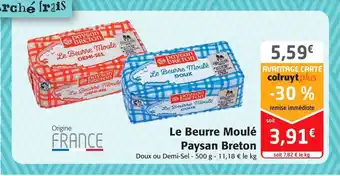 Colruyt Le beurre moulé paysan breton offre