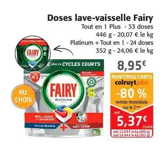 Doses lave-vaisselle fairy