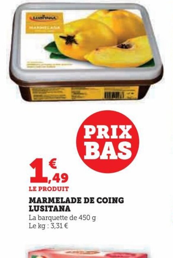 Promo Marmelade de coing lusitana chez Super U