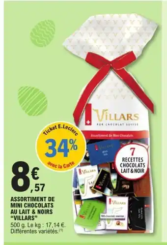 Assortiment de mini chocolats au lait & Noirs villars