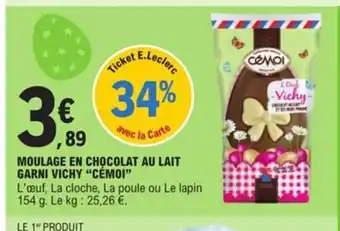 E.Leclerc Moulage en chocolat au lait garni vichy cemoi offre