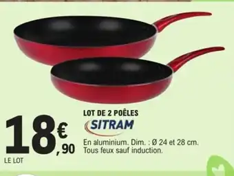 E.Leclerc Lot de 2 poêles offre