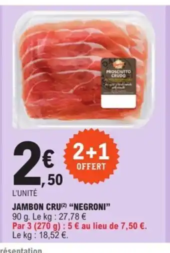 Jambon cru negroni