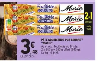 E.Leclerc Pate gourmande pur beurre marie offre