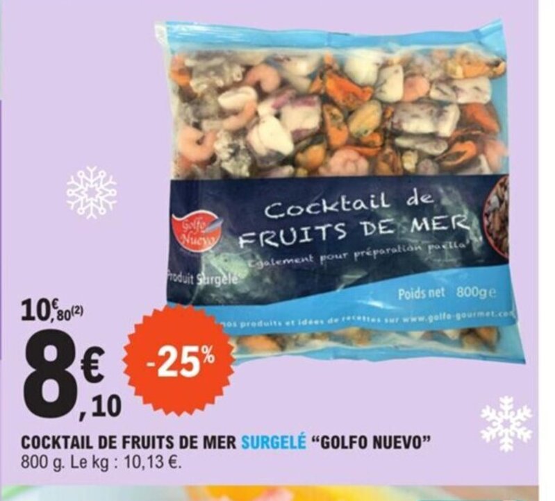 Promo Cocktail De Fruits De Mer Surgele "Golfo Nuevo" chez E.Leclerc