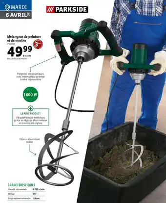 Lidl Mélangeur de peinture et de mortier offre