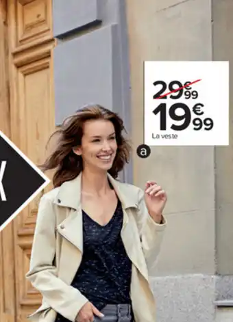 Carrefour Veste Suéde Femme offre
