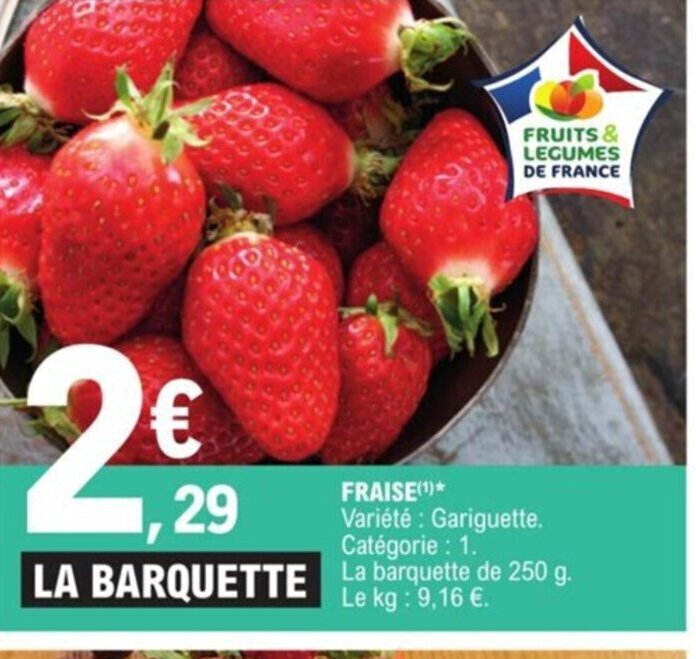 Promo Fraise* chez E.Leclerc