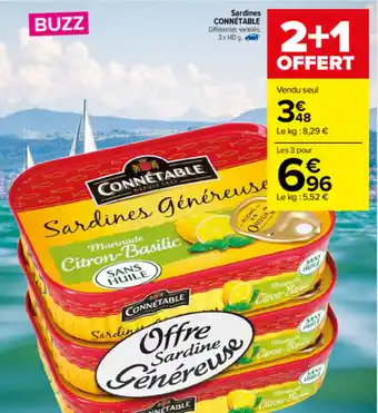 Carrefour Market Sardines Connétable offre