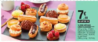 E.Leclerc 16 Mini Gateaux Lunch Classique offre