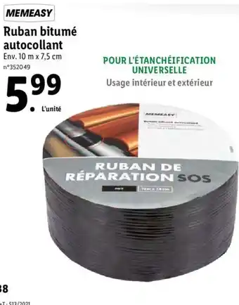 Lidl Ruban bitumé autocollant offre