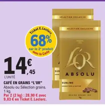 E.Leclerc Café En Grains "L'Or" offre