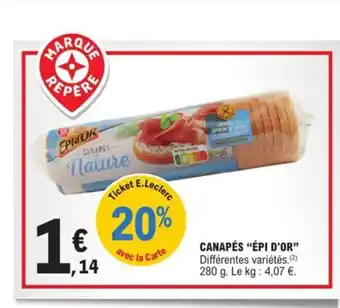 E.Leclerc Canapés "épi D'Or" offre