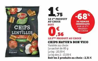 Super U Chips natur'& bon vico offre