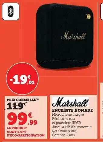 Super U Enceintes nomade offre