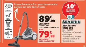 Super U Aspirateur sans sac offre