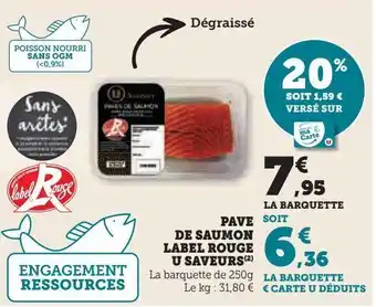 Super U Pave de saumon label rouge u saveurs offre