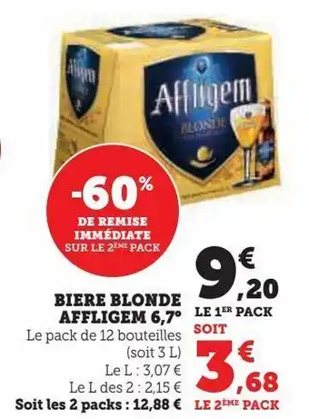 Super U Biere blonde affligem 6,7° offre