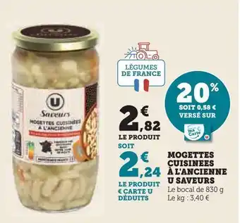 Super U Mogettes cuisinees à l'ancienne u saveurs offre