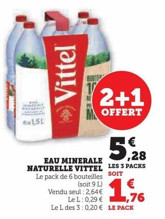 Super U Eau minerale naturelle vittel offre