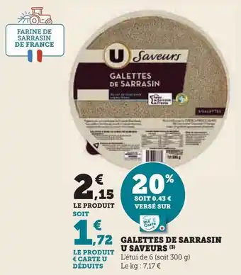 Super U Galettes de sarrasin u saveurs offre