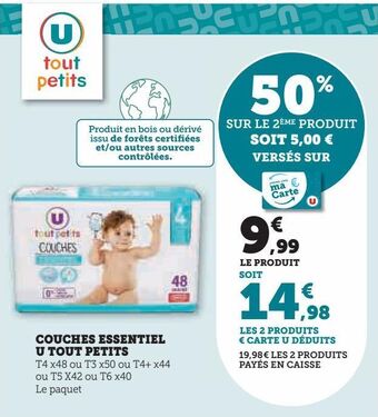 Super U Couches essentiel u tout petits offre