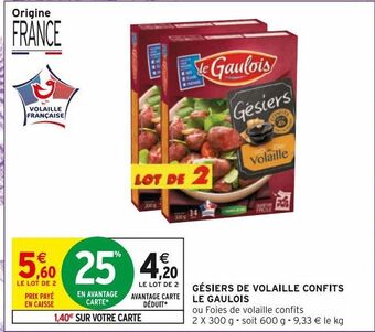 Intermarché Gesiers de volaille confits le gaulois offre