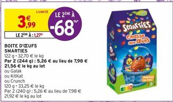 Intermarché Boite d'oeufs smarties offre