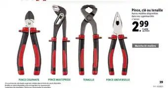 Pince, clé ou tenaille