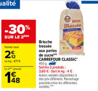 Carrefour Market Brioche Tressée Aux Perles De Sucre offre