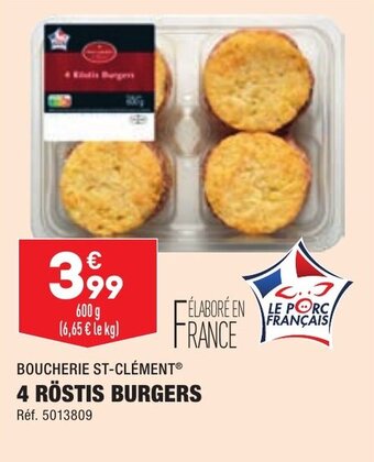 ALDI 4 röstis burgers offre