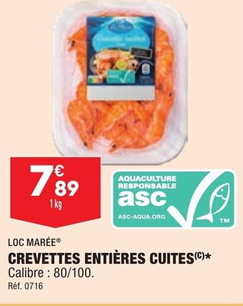 ALDI Crevettes entières cuites offre