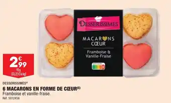 6 macarons en forme de cœur