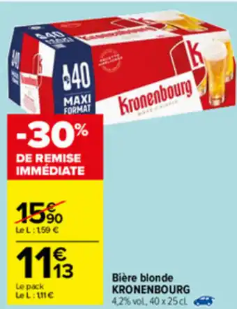 Carrefour Market Bière Blonde Kronenbourg offre