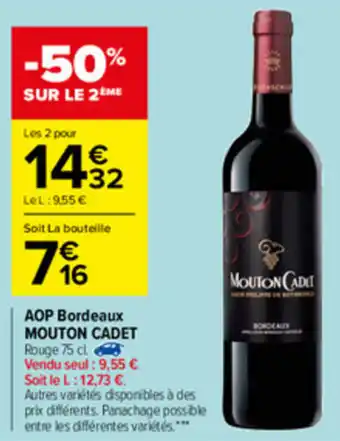 Carrefour Market AOP Bordeaux Mouton Cadet offre