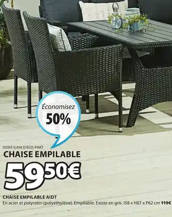 JYSK Chaise empilable aidt offre