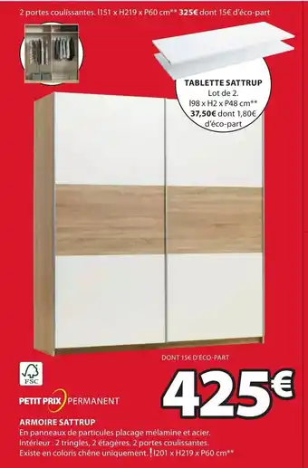 JYSK Armoire sattrup offre