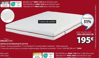JYSK Matelas en mousse plus F50 offre