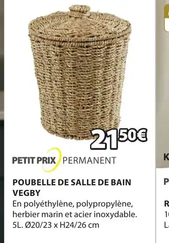 JYSK Poubelle de salle de bain vegby offre