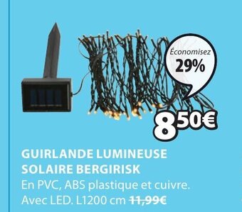 JYSK Guirlande lumineuse solaire bergirisk offre