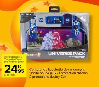 Carrefour Pack d'Accessoires dragon ball super pour nintendo switch offre
