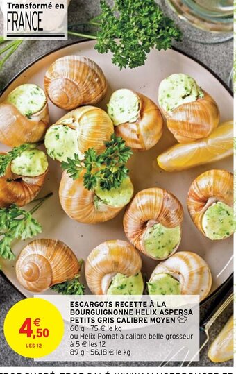 Intermarché Escargots recette a la bourguignonne helix aspersa petit gris calibre moyen offre