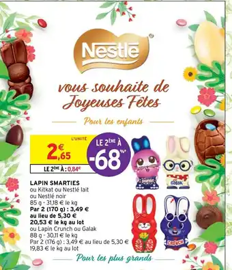 Intermarché Lapin smarties offre