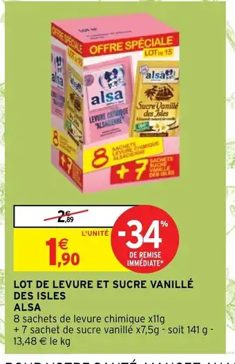 Intermarché Lot De Levure Et Sucre Vanillé Des Isles Alsa offre