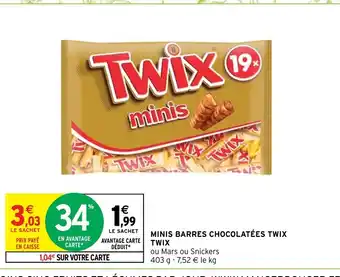 Intermarché Minis Barres Chocolatées Twix Twix offre