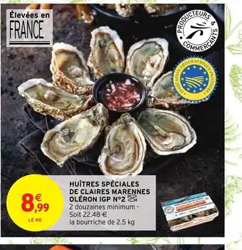 Intermarché Hyper Huitres Spéciales De Claires Marennes Oléron IGP N°2 offre