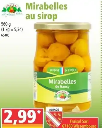 Norma Mirabelles au sirop offre