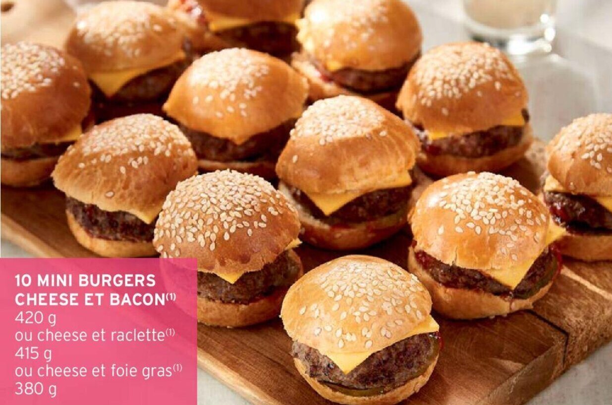 Intermarché 10 Mini Burgers Cheese Et Bacon offre